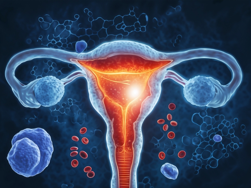 Illustration showing blocked fallopian tubes and treatment options